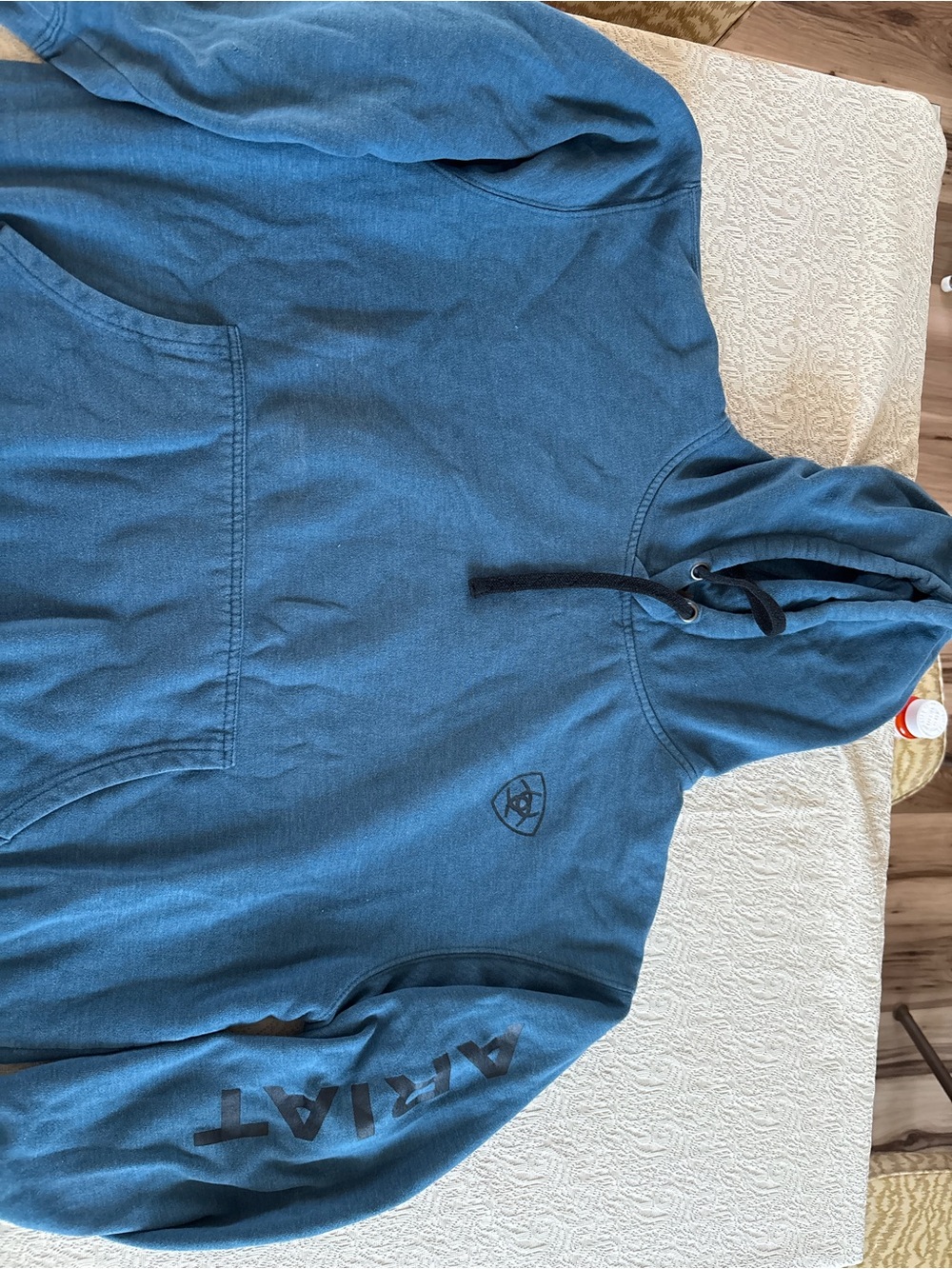 Ariat Teal Blue Hooded Sweatshirt with Logo